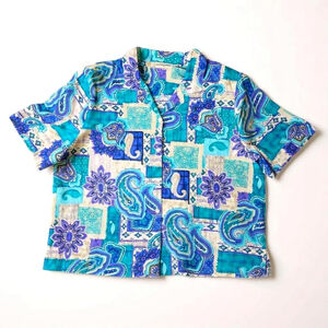 Alfred Dunner Women's Paisley Blouse, Size 18, Vintage Top